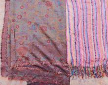 Two cotton patterned shawls, (2)