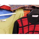 A quantity of lady's knitwear, to include a chenille roll neck by Kenzo, a green scoop neck by