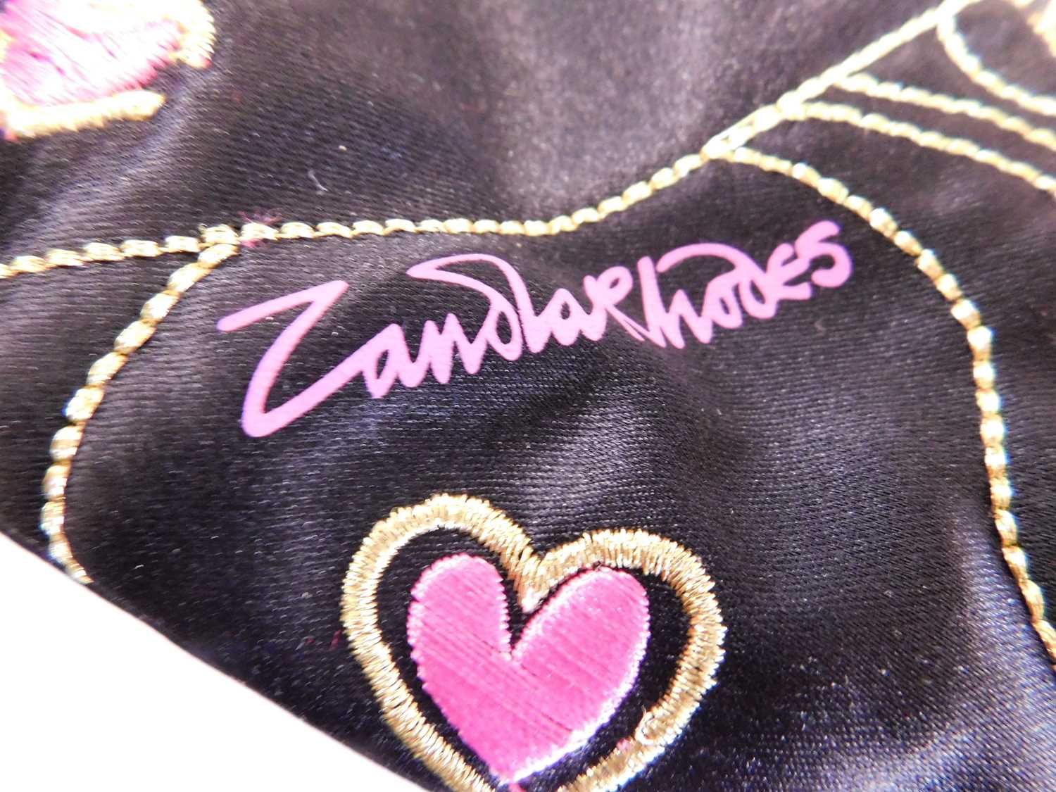Four evening bags to include one by Zandro Rhodes, the black embroidered satin Zandra Rhodes bag - Image 5 of 8