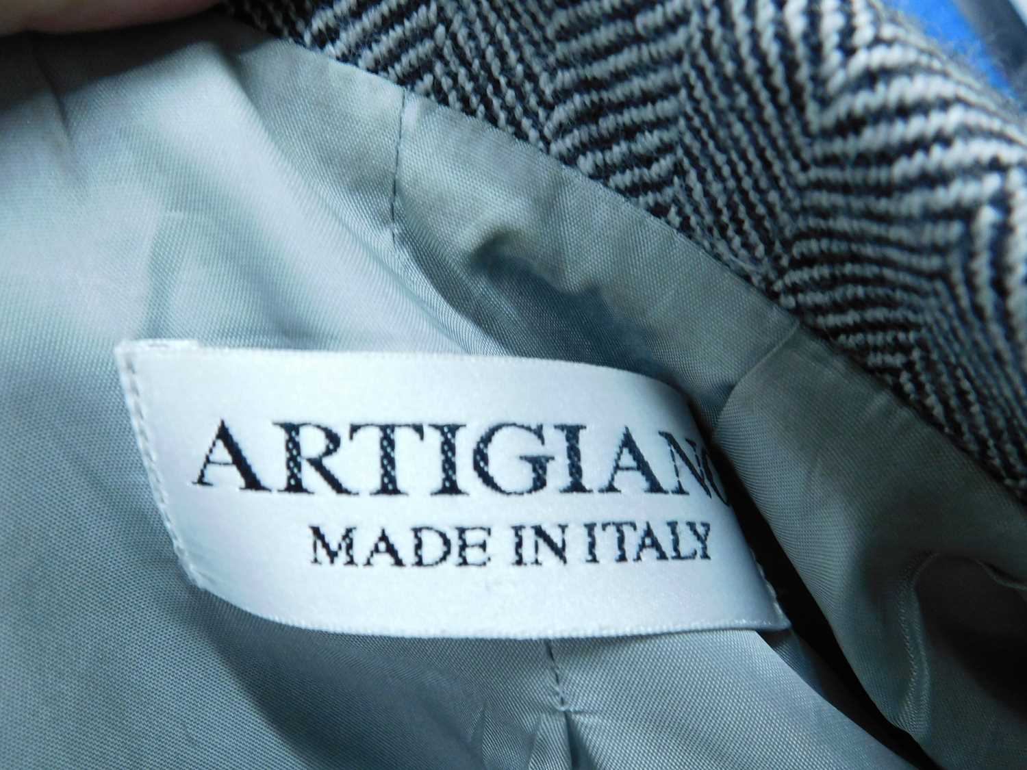 A lady's suit by Artigiano; the herring bone wool suit comprising of single breasted jacket, knee - Image 5 of 9