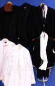 A quantity of gentleman's evening dress to include shirts, collars, tailcoats, waistcoats, etc. (
