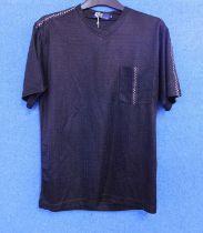 Polo by Ralph Lauren: a gentlemans black T-shirt with Polo Ralph Lauren logo to pocket, size 50