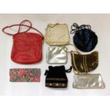 Eight assorted bags to include beaded, leather textile etc, (8)