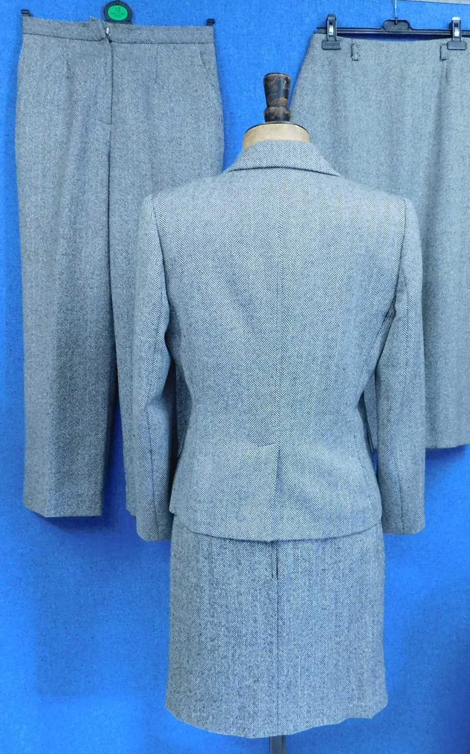 A lady's suit by Artigiano; the herring bone wool suit comprising of single breasted jacket, knee - Image 2 of 9