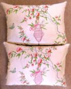 A pair Designers Guild 'Rosa Chenensis' Royal Collection cushions, feather filled with zip