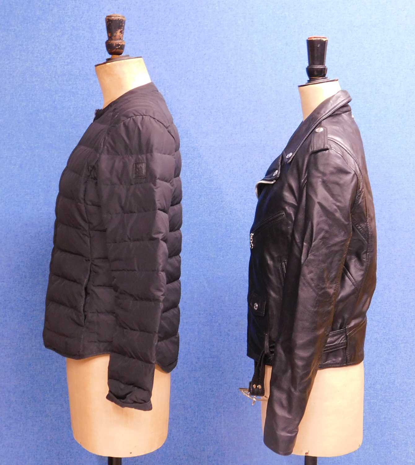 Two lady's black jackets, to include a short quilted, collarless, zip up jacket by Belstaff, size S, - Image 2 of 10