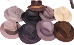 A quantity of gents hats, mainly trilby's and others (9) (a/f)