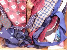A box of assorted ties, bow ties and cravats, (qty)