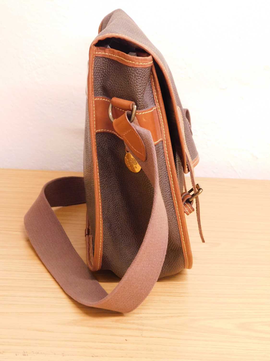 A Mulberry Heritage satchel, in brown scotchgrain leather with tan leather trim and adjustable - Image 2 of 8