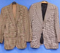 A gentlemens Aquascutum wool checked jacket, 38" regular together with a black and white dog tooth