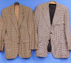 A gentlemens Aquascutum wool checked jacket, 38" regular together with a black and white dog tooth