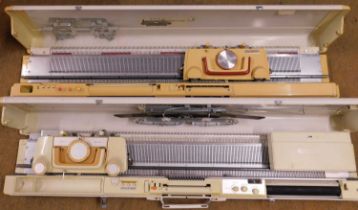 An Empirical Knitmaster Model 326 and an Empirical Knitmaster Model 360K, both cased, together