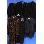 Seven items of assorted ladies black evening and day wear