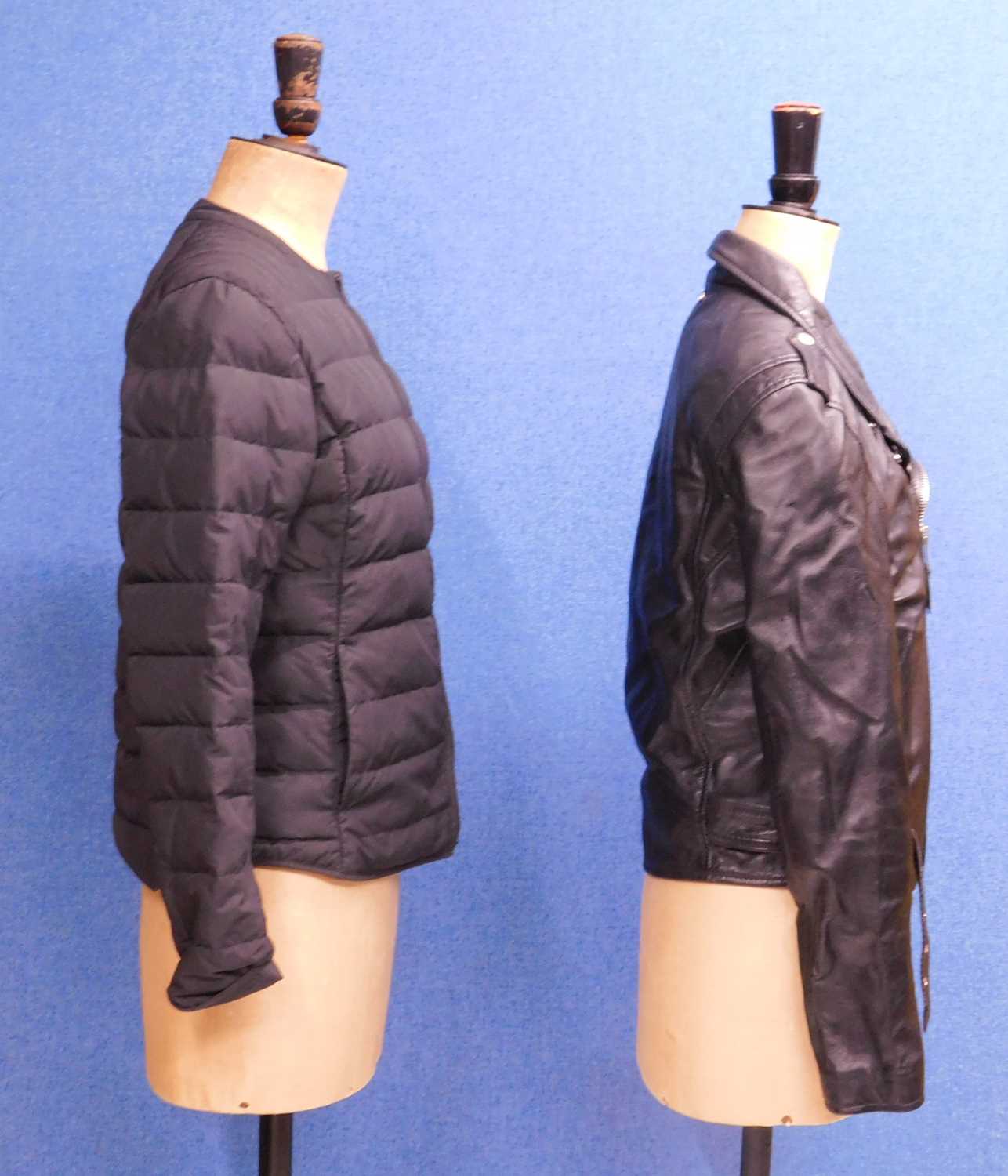 Two lady's black jackets, to include a short quilted, collarless, zip up jacket by Belstaff, size S, - Image 4 of 10