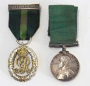 20th century GRV medal pair comprising of Colonial Auxiliary Forces Long Service medal impressed