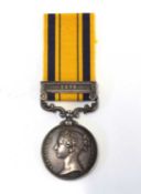 Queen Victoria, South Africa medal with 1879 clasp impressed to 2276 Pte Richard Martin 3/60th