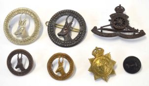 Quantity of 6x South African cap badges to include Royal South African Artillery, South African