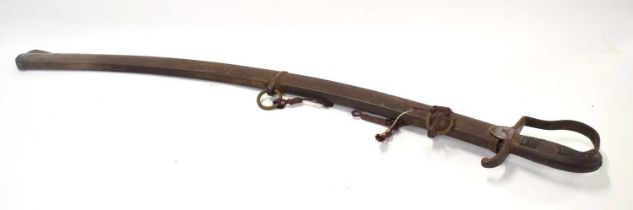 19th Century Prussian M1811 Blucher light cavalry sabre with two ring hanger scabbard, with