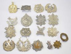 Quantity of 18 Scottish cap badges to include: Liverpool Scottish, Black watch, Glasgow Highlanders,