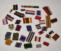 Quantity of British, Continental and American Medal ribbons to include DFC, DSC, 1914-15 Star,