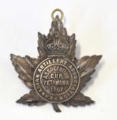 Edward VII silver hallmarked Canadian Artillery Association cup Petawawa 1907 award. Etched to