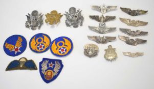 Quantity of various American awards and badges to include USAF pararescue, bomber clasps and pilot