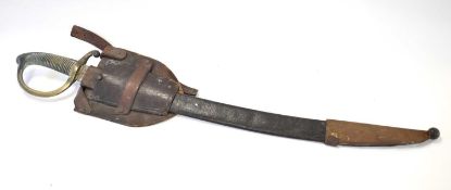 M1840 Spanish Artillery Sabre together with leather cladded scabbard and leather frog (A/F)