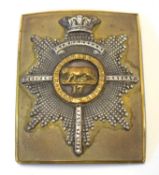 Victorian bi metal rectangular 17th regiment of foot (Leicestershire regiment) officers belt