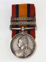 Queen Victoria South Africa medal with Cape colony and Wepener clasps, renamed to 3054 Pte R.R.
