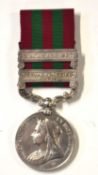Queen Victorian India Service Medal with Malakand 1897, Punjab Frontier 1897-98 clasps named 2505