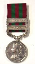 Queen Victorian India Service Medal with Malakand 1897, Punjab Frontier 1897-98 clasps named 2505