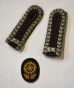 Pair of Second World War Third Reich German Wartime shoulder boards for rank of Oberwachtmeister