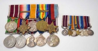 Medal group of 10 to include GRV Army meritorious service medal (swing suspender),1914 star ( Mons