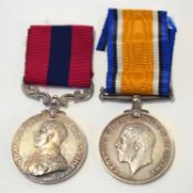 First World War British DCM gallantry medal pair comprising of Distuinguished Conduct Medal and