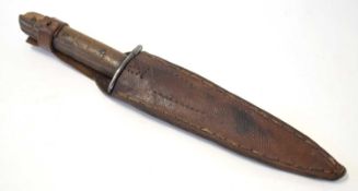 A 1917 Austro-Hungarian WW1 "Kampfmesser/Sturmmesser" fighting knife, with a two-piece hardwood