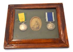 Victorian British naval medal pair – consisting of Baltic medal and Royal Naval long service good