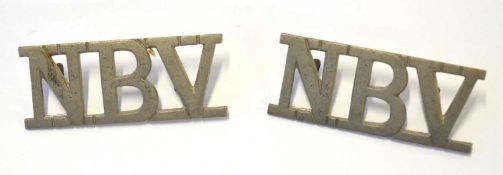 Rare Pair of Victorian ‘Northern Bengal Volunteers’ (period 1873-1889) metal shoulder titles (2)