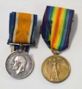 First world war British medal pair comprising of 1914-18 war medal and 1914-19 victory medal