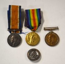 First World War Medal trio comprising 1914-18 War Medal,1914-19 Victory Medal and George V