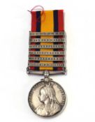 Queen Victoria South Africa medal with Relief of Kimberly, Paardeberg, Driefontein, Johannesburg,