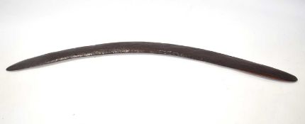 19th Century Aboriginal wooden carved Boomerang approx. 78cm long with three drilled holes along the