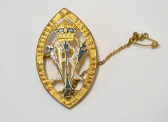 Queens institute of district nursing long service award brooch awarded to Elizabeth L. Woodard for