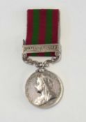 Queen Victoria, India medal with Punjab frontier 1897 – 98 clasp, impressed to To 4111 pte J Price