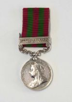 Queen Victoria, India medal with Punjab frontier 1897 – 98 clasp, impressed to To 4111 pte J Price