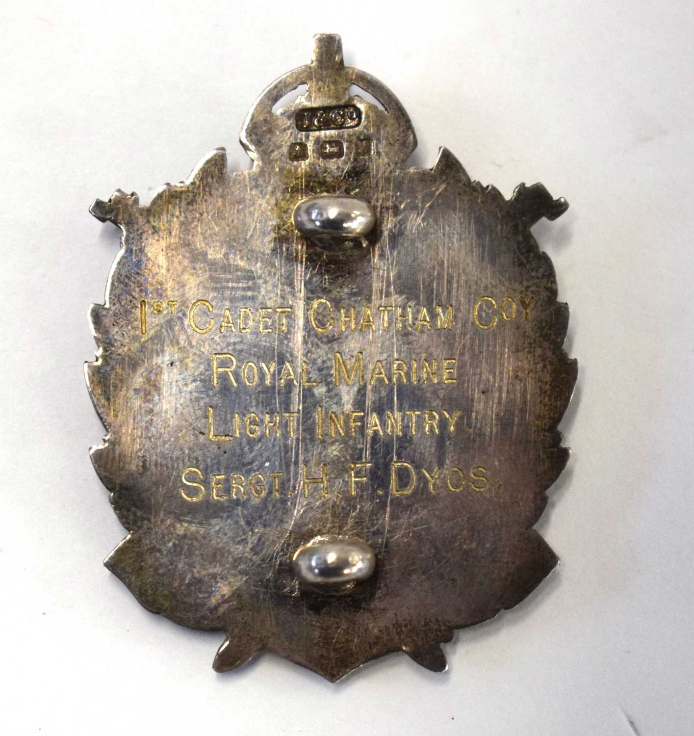 GRV 1921 Kings shield competition silver award. Awarded and inscribed “1st Cadet Chatham Coy Royal - Image 2 of 3