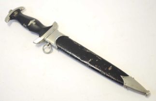 Second world war Third Reich SS Man's 1933 Pattern Dagger, Double edged blade with etched motto "