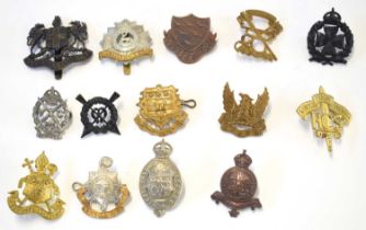 Quantity of 14x British officer training corps cap badges to include: City of London school OTC,