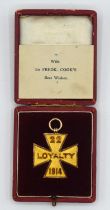 Rare ww1 colonial Fijian contingent loyalty cross medal - named to H.Gibbons in original red leather