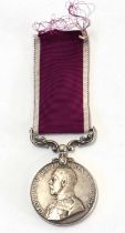 GRV Long service good conduct medal with fixed suspender impressed to 5998883 Pte. F. Manning, Essex