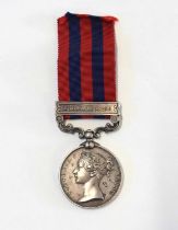 Queen Victoria, India General service medal with Burma 1887-89 clasp, impressed to 356 Pte A. Curtis